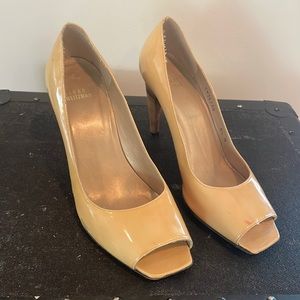 Stuart Weitzman Nude Peep Toe Heel